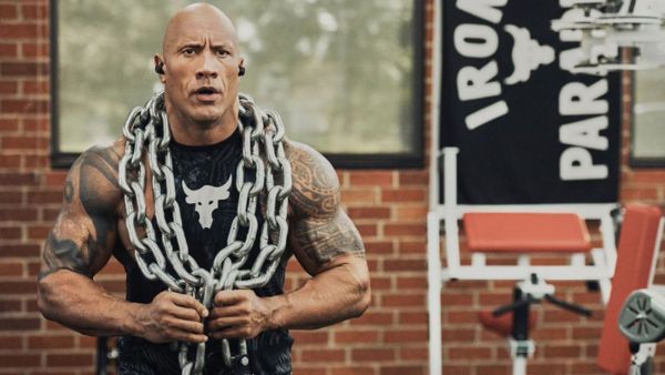 Dwayne Johnson tears down faulty security gate to get to work