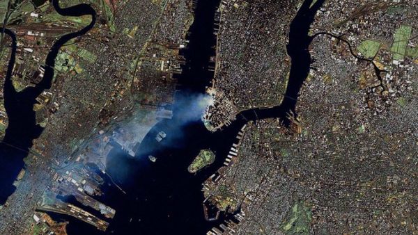 9/11.  This is what he saw from space (Twitter)