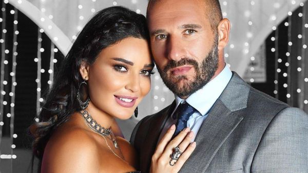 سيرين عبد النور تطبع قبلة على شفاه زوجها بمناسبة عيد ميلاده..فيديو!