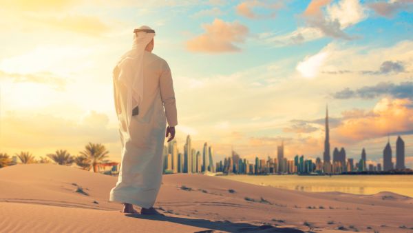 Dubai skyline in the desert of UAE (Shutterstock)	