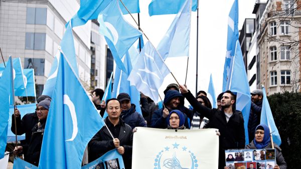Activists protest the treatment of Uyghur Muslims by Chinese authorities in Xinjiang province. (Shutterstock/ File Photo)