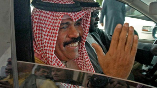 In this file photo taken on February 20, 2006, Kuwait's Crown Prince Sheikh Nawaf al-Ahmad al-Sabah leaves after taking the oath in parliament in Kuwait City. Kuwait prepared on September 30, 2020 to swear in its new emir, Sheikh Nawaf al-Ahmad Al-Sabah, and to receive the body of his half-brother, the late ruler Sheikh Sabah who died in the US at the age of 91 the previous day. Yasser Al-Zayyat / AFP
