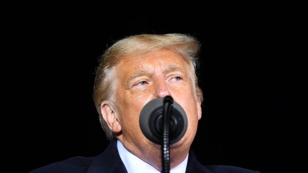 US President Donald Trump speaks during a campaign rally at Waukesha County Airport in Waukesha, Wisconsin on October 24, 2020. MANDEL NGAN / AFP