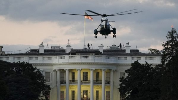 U.S. Marine One, with President Donald Trump onboard, prepares to land on the South Lawn of the White House on October 5, 2020 in Washington, DC. (AFP/File)