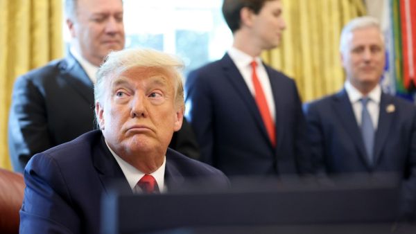 U.S. President Donald Trump speaks about a Sudan-Israel peace agreement, in the Oval Office on October 23, 2020 in Washington, DC. President Trump announced that Sudan will start to normalize ties with Israel. Win McNamee/Getty Images/AFP