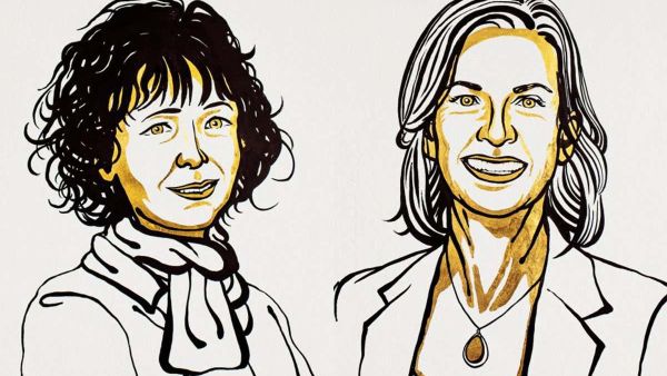 This year's Nobel prize in chemistry goes to the pioneers of CRISPR gene editing, Emmanuelle Charpentier and Jennifer Doudna. (Twitter)