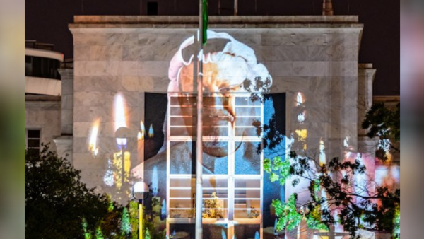 Washington Buildings Lit up With Khashoggi's Photos on the Second Anniversary of His Gruesome Death