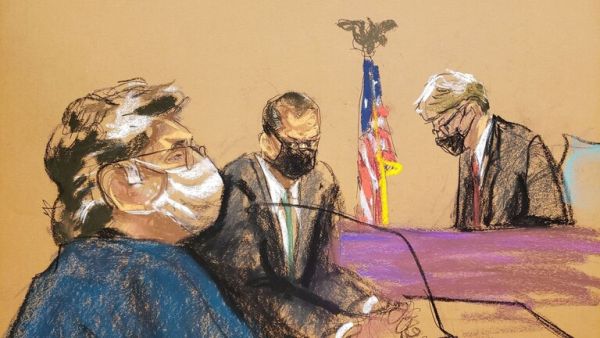 محاكمة كيث رانيير (رسم من قاعة المحكمة)
