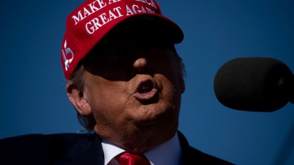US President Donald Trump speaks during a Make America Great Again rally at Laughlin/Bullhead International Airport October 28, 2020, in Bullhead City, Arizona. Brendan Smialowski / AFP