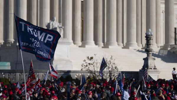 Supporters of US President Donald Trump rally at the US Supreme Court in Washington, DC, on November 14, 2020. ANDREW CABALLERO-REYNOLDS / AFP