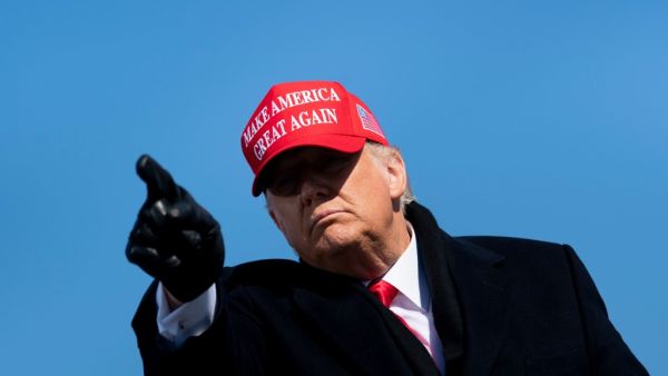 In this file photo US President Donald Trump leaves after speaking during a Make America Great Again rally at Fayetteville Regional Airport November 2, 2020, in Fayetteville, North Carolina. BRENDAN SMIALOWSKI / AFP