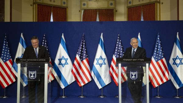 US Secretary of State Mike Pompeo, L, and Israeli Prime Minister Benjamin Netanyahu make a joint statement after meeting in Jerusalem on November 19, 2020. Maya ALLERUZZO / POOL / AFP
