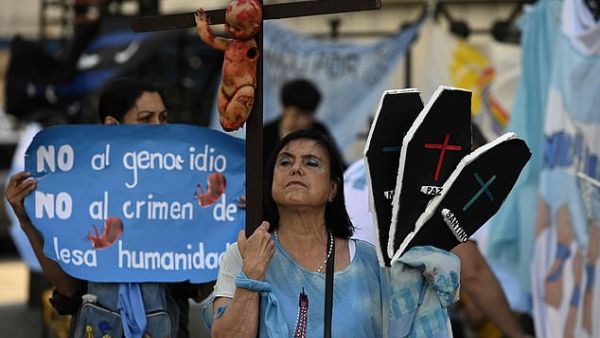 Francis told the demonstrators that the country is 'proud' of them and encouraged them to keep up with their protests (AFP/ file image)