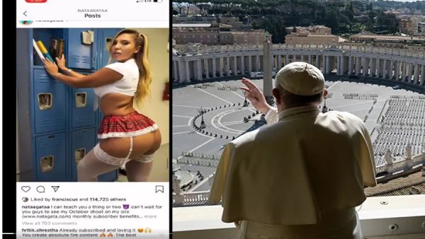 البابا والعارضة تاتاليا غاريبوت