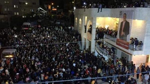 Despite a three day lockdown in Jordan after the election, winning candidates hold massive victory celebrations. This one is in Irbid, the country’s second biggest city (Twitter)