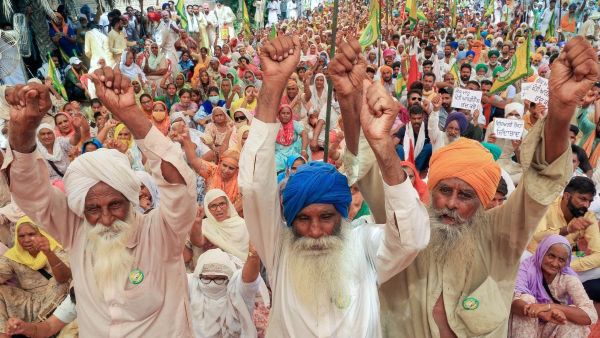 farmers in Punjab are peacefully protesting against India's undemocratic farmer bills, and being subjected to police brutality. (Twitter)