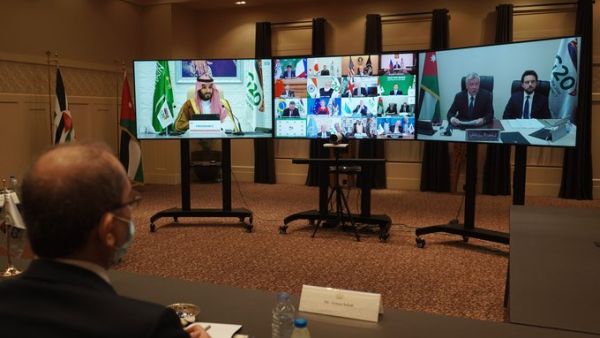 King Abdullah II participates in the #G20 Leaders’ Summit as a guest of honour. (Twitter/ @RHCJO)