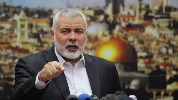 Hamas leader Ismail Haniyeh gestures as he delivers a speech in Gaza City. AFP