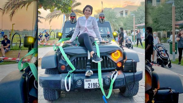 Woman Athlete Pulls 4,800-pound Jeep for Dubai Fitness Challenge. (Instagram)