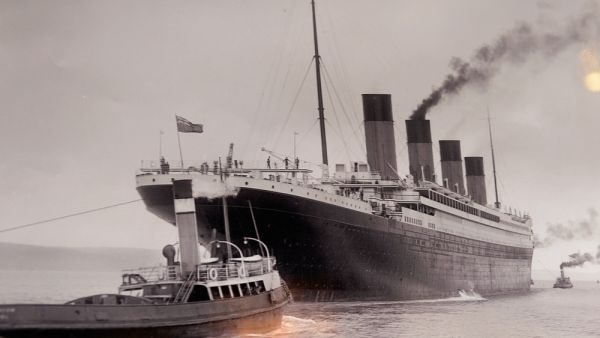Documental picture of Titanic in the Titanic Belfast, visitor attraction dedicated to the RMS Tinanic, a ship whic sank by hitting an iceberg in 1912.(Shutterstock)