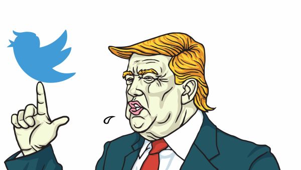 Donald Trump and Social Media Communication. Vector Cartoon  (Shutterstock)