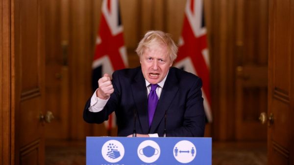 Britain's Prime Minister Boris Johnson speaks during a virtual press conference inside 10 Downing Street in central London on December 2, 2020. JOHN SIBLEY / POOL / AFP
