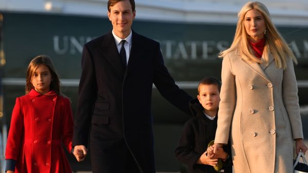 In this file photo taken on September 22, 2020 Jared Kushner, White House Senior Advisor and Ivanka Trump, White House Senior Advisor, walk with their children Arabella and Joseph, arrive at Joint Base Andrews in Maryland with US President Donald Trump. The United Arab Emirates is getting top-of-the-line fighter jets. Morocco is winning recognition for decades-old territorial claims. And Sudan is coming off the US terrorism blacklist. MANDEL NGAN / AFP