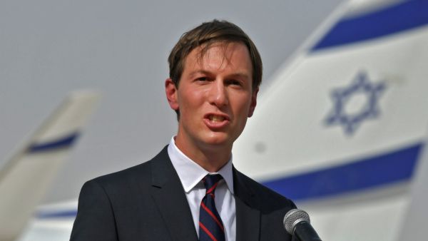 In this file photo taken on August 31, 2020 US Presidential Adviser Jared Kushner speaks in front of an air-plane of El Al at the Abu Dhabi airport, following the arrival of the the first-ever commercial flight from Israel to the UAE. KARIM SAHIB / AFP