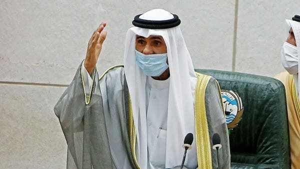 Emir of Kuwait Sheikh Nawaf al-Ahmad al-Jaber al-Sabah gestures during a parliament session. (AFP)