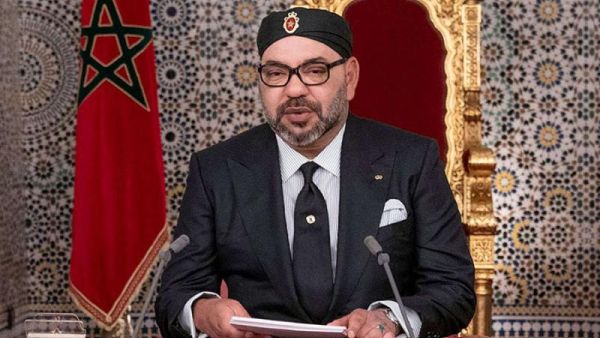 Morocco’s King Mohammed VI delivers a speech marking the anniversary of his accession to the throne in Tetouan, July 29. (AFP)