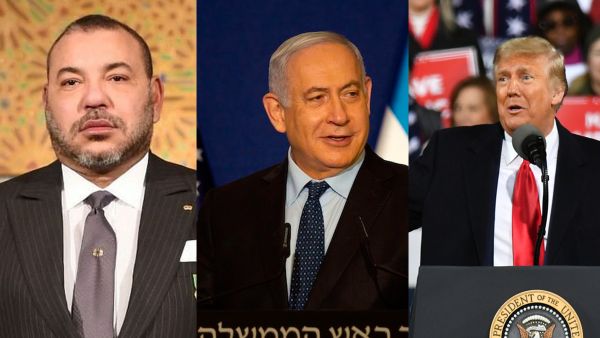 Moroccan King Mohammed VI (L), Israel's PM Netanyahu, (C) US President Donald Trump (R) have agreed to normalise relations, MAYA ALLERUZZO/POOL/AFP via Getty Images] 