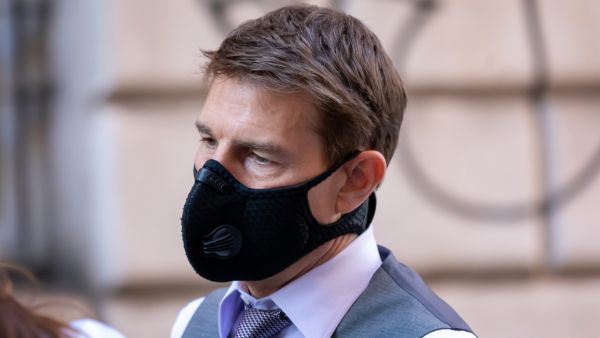 The star has been wearing a mask on set 