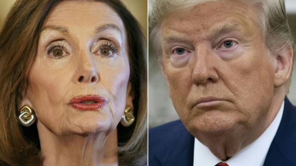 This file combination of pictures created on September 24, 2019 shows US Speaker of the House Nancy Pelosi, Democrat of California, on September 24, 2019 and former US President Donald Trump in Washington, DC, September 20, 2019. Republican lawmakers demonstrated on January 24, 2021 that Democrats will have a fight on their hands to convict Donald Trump when the Senate next month opens its first-ever impeachment trial of a former president. Speaker Nancy Pelosi is expected on Monday to send senators a single article of impeachment passed in the House of Representatives that blames Trump for inciting the chaotic Capitol invasion of January 6, which left five people dead.  SAUL LOEB, Mandel NGAN / AFP This file combination of pictures created on September 24, 2019 shows US Speaker of the House Nancy Pelosi, Democrat of California, on September 24, 2019 and former US President Donald Trump in Washington, DC, September 20, 2019. Republican lawmakers demonstrated on January 24, 2021 that Democrats will have a fight on their hands to convict Donald Trump when the Senate next month opens its first-ever impeachment trial of a former president. Speaker Nancy Pelosi is expected on Monday to send senators a singl