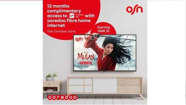 Ooredoo تتيح لعملاء خدمة فايبر الإنترنت المنزلي الاستمتاع بتجارب ترفيهية متنوعة عبر مكافأتهم باشتراك في تطبيق OSN Streaming