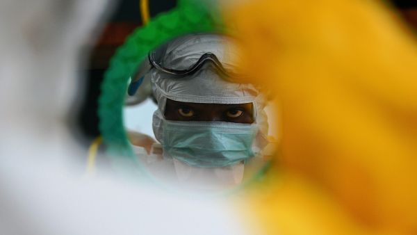 Four people have died of Ebola in Guinea, the first resurgence of the haemorrhagic fever in the West African nation since a 2013-2016 epidemic left thousands dead, Health Minister Remy Lamah said on February 13, 2021. CARL DE SOUZA / AFP