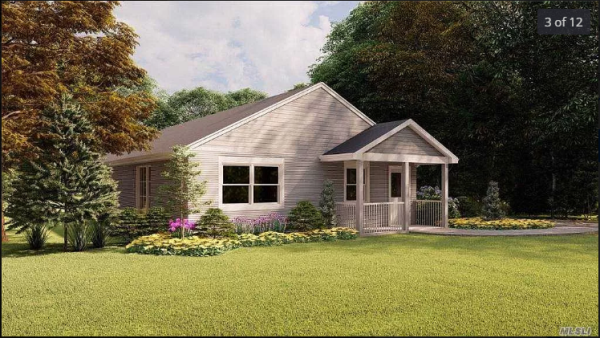 A Riverhead, N.Y., home billed as the the first 3D-printed home in the United States" is being listed for sale online with an asking price of $299,999. (Photo courtesy of Zillow)