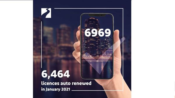 Auto Renewal initiative is shortlisted for the Flag of Hamdan bin Mohammed Program for Government Services 2020 6,464 Licences Auto Renewed in January 2021, Says Dubai Economy