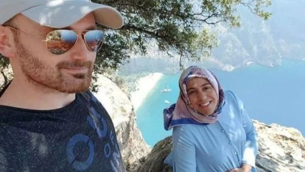 Prosecutors claimed that the only reason they sat on top of the cliff for three hours was so that he could make sure no one was around. Pictured Aysal (left) with Semra (right). (Twitter)