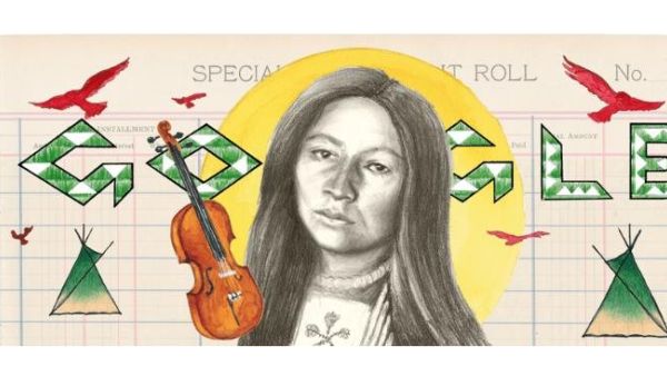Google is paying homage to writer, musician, teacher, composer and suffragist Zitkala-Ša, a member of the Yankton Sioux Tribe of South Dakota, with a new Doodle. (Google)