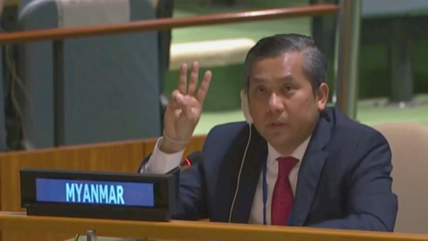 Kyaw Moe Tun has been dismissed for 'betraying the country' (Twitter) Kyaw Moe Tun has been dismissed for 'betraying the country' (Twitter)