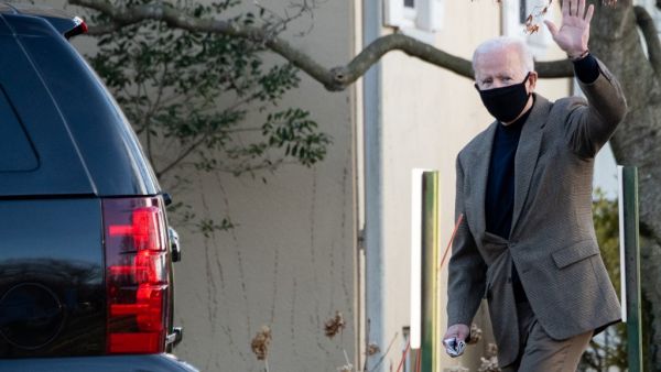 US President Joe Biden leaves St. Joseph 