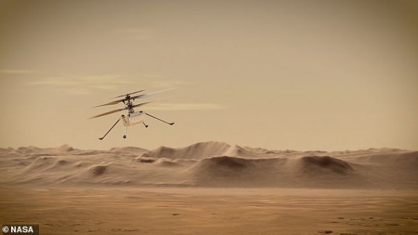 NASA gives a first glimpse of its helicopter on the red planet