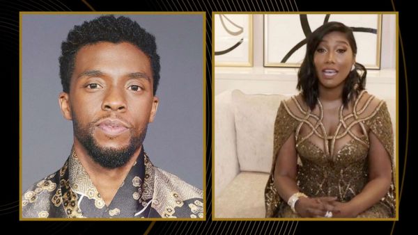 أرملة تشادويك بوسمان في حفل غولدن غلوب 