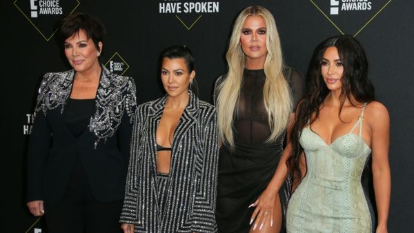 (L-R) Kris Jenner, Kourtney Kardashian, Khloe Kardashian and Kim Kardashian in Santa Monica, California, on Nov. 10, 2019. (Jean-Baptise Lacroix/AFP/AFP via Getty Images/CNN)