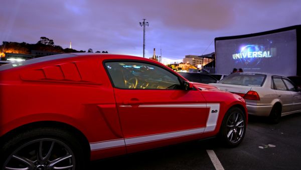 Cars in Drive-in theater 