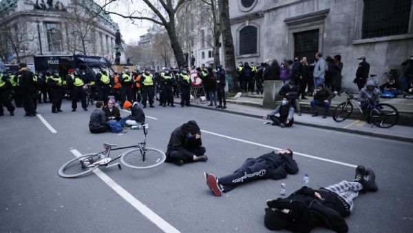 Crime bill protests in UK