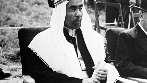 In this file photo dated July 1951, King Abdullah I of Transjordania attends an official ceremony, months after he had announced East Jerusalem and West Bank's annexation into Jordan on April 24. Abdullah I was assassinated on July 20, 1951 by a Palestinian refugee. AFP Jordan marks its 100-year centennial anniversary