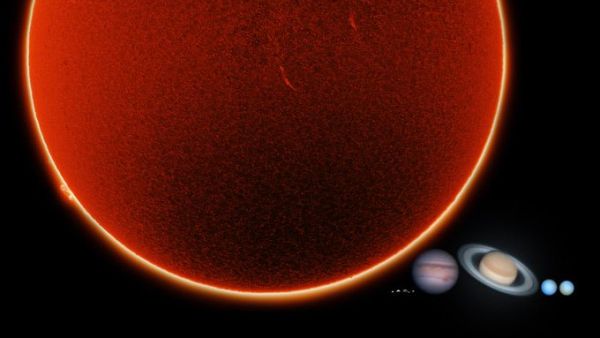 Astrophotographer Andrew McCarthy took a photo of every planet in our Solar System and adjusted their size to show how huge our Sun 