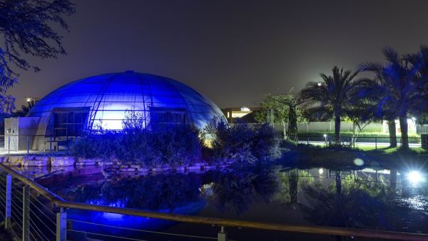 The Sustainable City Lights Up Its Green Biodomes Blue To Mark Autism Awareness Month