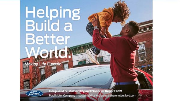 build better world report cover. Ford’s New Science-based, Interim Carbon-neutral Targets Highlight First Integrated Sustainability, Financial Report